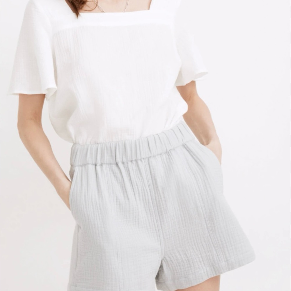 Madewell Gray High Waist Shorts with Elastic Waistband